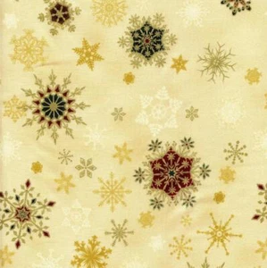 Metallic Snowflakes Multi Christmas Wonders Quilt Sew Fabric STOF - Picture 1 of 1