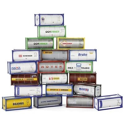 3 Units Evemodel N Scale 20ft Oil Tank Container 1:160 20' Tanktainer C15023 - Image 1 of 4
