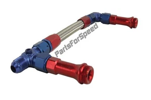 Holley 4150 Double Pumper Carb Braided Fuel Line -8 AN Made in the USA - Foto 1 di 2