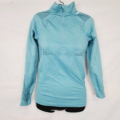 Gym Shark Top Dry Size S Womens Blue Long Sleeve 1/2 Zip Work-Out Athletic • 19.99€