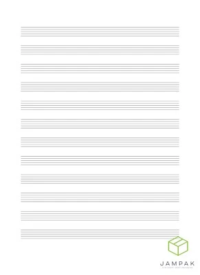 Manuscript Paper 12 Stave – A4 Size – 170gsm Premium Music Composition Sheets – - Image 1 of 2
