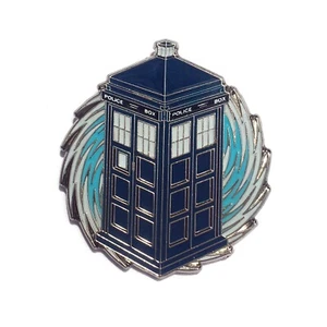 Doctor Who TARDIS Space Nerdy Cartoon Heady Enamel Festival Hat and Lapel Pin - Picture 1 of 1