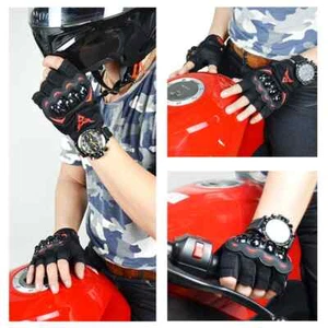 Motorcycle Gloves Half Finger Breathable Outdoor Riding Protection Sports Gloves - Imagen 1 de 10