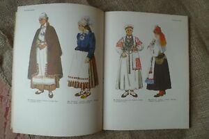 Stara ryska książka ilustrowana historyczny atlas etnograficzny państw bałtyckich ubrania