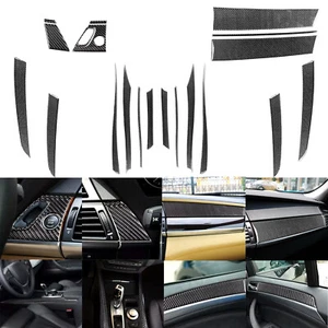 20Pcs Real Carbon Fiber Interior Full Set Cover Dash Trim For BMW X5 E70 2007-09 - Bild 1 von 14