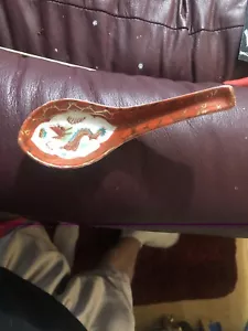 Chinese Vintage Hand Painted Porcelain Soup Spoon - Picture 1 of 4