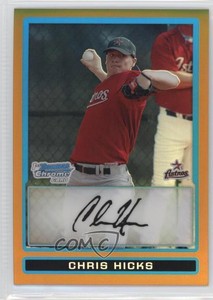 2009 Bowman Chrome Prospects Gold Refractor /50 Chris Hicks #BCP144 Auto