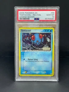 Pokemon Ex Legend Maker Tentacool Reverse Holo PSA 10 GEM MT #66 - Graded Card - Imagen 1 de 2