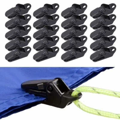 20pc Awning Tarp Clamp Set Tent Clips Hangers Survival Emergency Grommet USA - Image 1 of 4