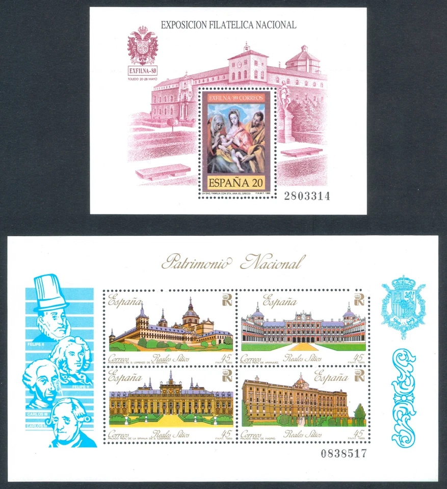 ESPAÑA - AÑO 1989 - 2 HOJITAS BLOQUE  EDIFIL 3012** Y 3046** - MNH - Imagen 1 de 1