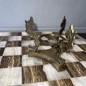 Vintage Brass Orb Marble Egg Stand Bowl Display Stand 3.5 X 4” - Picture 1 of 6