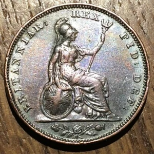TRÈS TRÈS BELLE PIECE DE 1 FARTHING 1826 ROYAUME- UNI (587) QUALITÉ RARE !!! - Picture 1 of 2