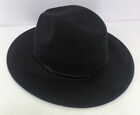 Women’s Black M&S Marks & Spencer’s Fedora Ribbon Felt Cotton Hat S-M VGC AU08