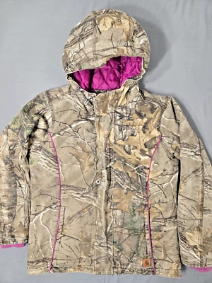 Chaqueta Carhartt Juvenil Mediana 10-12 Camuflaje/Púrpura Edredón Forrado Aislante Foto 1 de 4