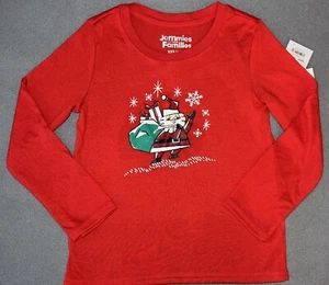 Jammies For Your Families PJ Top only Girls XXS 4/5 Red Santa Claus Christmas - Picture 1 of 5