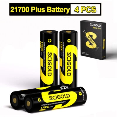 4PCS Scigold 217OO Battery 5.0Ah 3.6V 217OO Rechargeable Battery for flashlights - Image 1 of 4