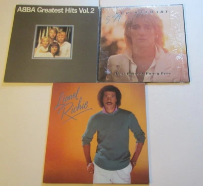 Lot of 3 LPs Albums Lionel Ritchie/Rod Stewart "Foot Loose"/Abba Greatest Hits - Image 1 of 4