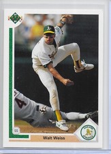 1991 Upper Deck Baseball Walt Weiss Card # 192 Oakland Athletics A’s