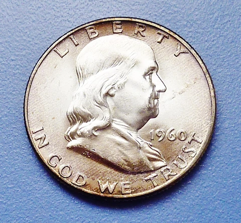 ERROR! 1960-P U.S. FRANKLIN HALF DOLLAR ~ LAMINATION ~ CHOICE UNCIRCULATED COND Cover