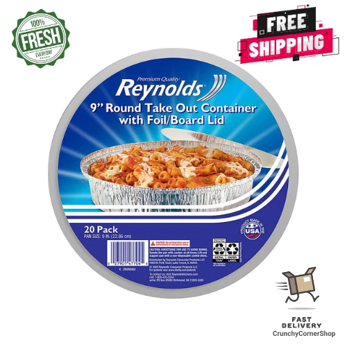 Contenedores para llevar de lámina redonda Reynolds de 9" con tapas, 20 ct. ENVÍO GRATUITO Foto 1 de 4