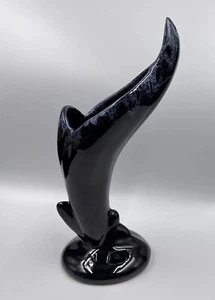 Van Briggle pottery vase bird of paradise midnight blue black light drip - Picture 1 of 20