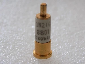 1x diodo mezclador de punto de contacto de silicio Gold Slug 1N21G, microondas M/A Com, DO-22 - Imagen 1 de 3