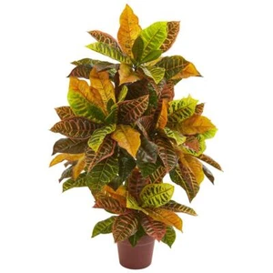 Croton Kunstpflanze Real Touch Realistisch Natürlich 39" Dekor - Bild 1 von 1