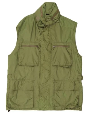 ALBERTO ASPESI Mens Hooded Utility Gilet UK 42 XL Green Nylon IS12 - Image 1 of 4