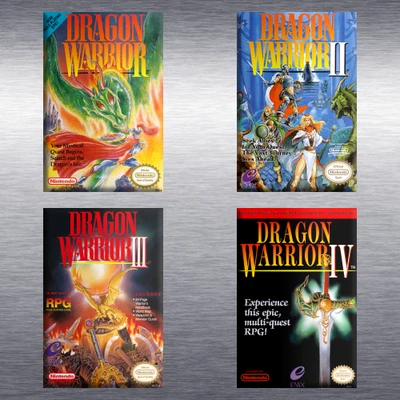 Dragon Warrior 1, 2, 3, 4 Videojuego Caja Arte *NES* Imán de Alta Calidad Foto 1 de 4