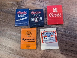 Matchbooks vintage - Coors, Budweiser, Jagermeister - Lote de 5 - Imagen 1 de 2