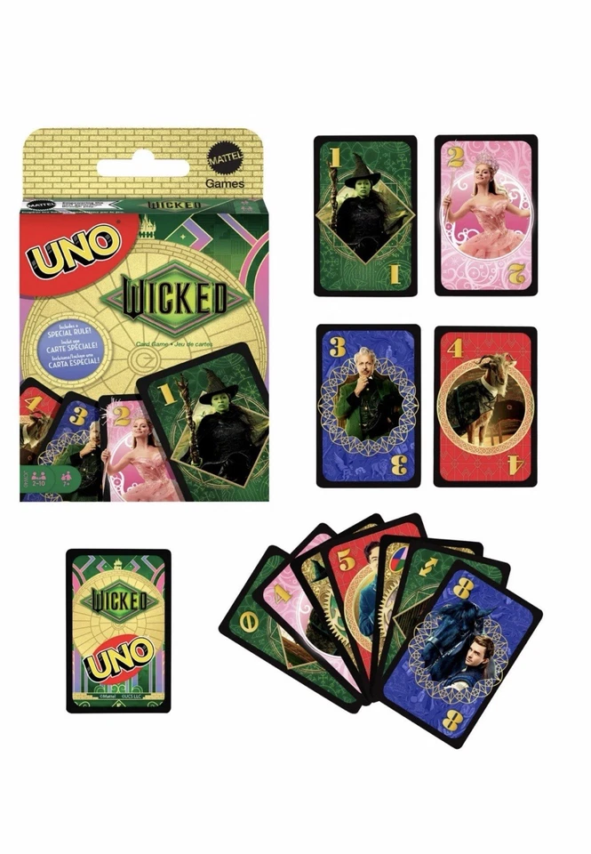 2025 Mattel Games UNO:  Wicked Movie Edition Card Game NEW - Image 1 of 4