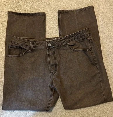 Miskeen Brown Jeans Men’s Size 40x34  Y2k Embroidered Pocket - Image 1 of 4