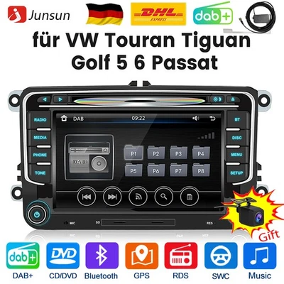 für VW Golf 5 6 PLUS Touran Passat B6/B7 Tiguan Autoradio DAB+ CD DVD Wince 6.0 - Bild 1 von 4