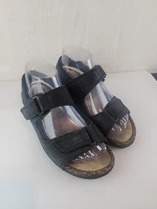 Ecco Cosmo Kork Sandale Pantoletten SCHWARZ LEDER Shock Point Damen 38/7-7,5 US - Bild 1 von 10