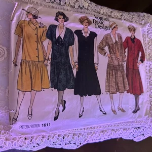 Vogue 1611 Muster Gr. 12-14-16 Umstandskleid Pullover 20er Jahre Flapper Vintage 80’s - Bild 1 von 5
