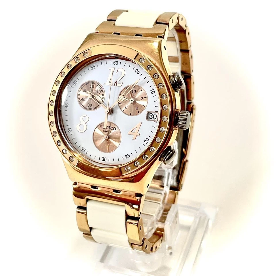 Swatch Irony YCG406G Cronógrafo Hombre Cuarzo Redondo Oro Rosa 40m Cerámica Analógico Foto 1 de 4