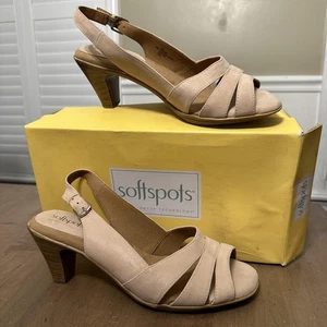 Softspots Sandals Womens Size 10 WW Washed Pink Neima Suede Slingback 7306529 - Picture 1 of 8