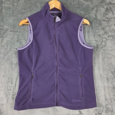 LL Bean Chaqueta Mujer Medio Púrpura Polartec Cremallera Completa Vellón Chaleco Aire Libre Senderismo Foto 1 de 4