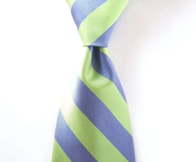 J. Corbata de cuello Crew verde brillante y azul estampado a rayas 3 1/2" x 58 1/2" Foto 1 de 4