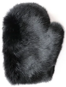 Fur Glove Fur Wellness Massage Streichel Rabbit Cuddle Spoil Black - Picture 1 of 4