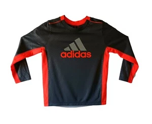 Adidas boy's gray/orange long-sleeve activewear t-shirt size 5 - Picture 1 of 8