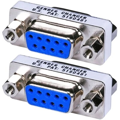 2x DB9 DB 9 RS-232 Female to Female Gender Changer Coupler Adapter Converter - Image 1 of 2