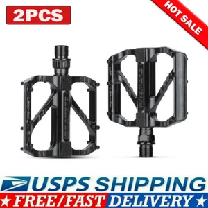 9/16" Bicycle Universal Bike Pedals Bicycle Aluminum Non-Slip Flat Bearing Pedal - Picture 1 of 21