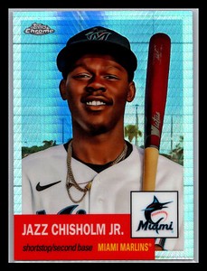 2022 Topps Chrome Jazz Chisholm Jr #130 Prism Refractor Platinum Anniversary