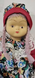 ¿Muñeca holandesa embrujada? Vestido Original Bisque Porcelana Cara Pintada Vintage Años 70 - Imagen 1 de 6
