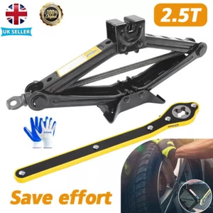2.5 Ton Tonne Scissor Jack Lift Wind Up for Car Van Garage w/Crank Speed Handle - Picture 1 of 16