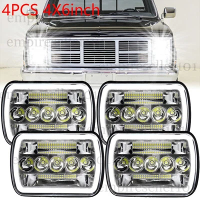 for GMC Sierra Classic C1500 C2500 C3500 Pickup Newest 4pc 4x6" LED Headlights - Image 1 of 4