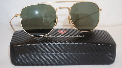 Tonino 兰博基尼全新太阳镜飞行员金色绿色 TL3318 54 21 145 — 第 1/4 张图片