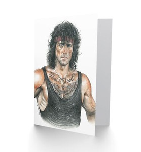 Wayne Maguire Tattooed John Rambo Inked Ikon Blank Greeting Card With Envelope