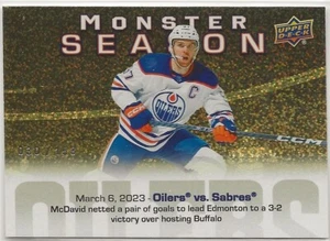 2023 2023-24 Upper Deck Monster Season Gold #MS65 Connor McDavid 030/153 Oilers - Picture 1 of 2